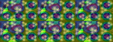 Yumuşak, bahar çiçekli arka plan. Çiçekli karalama şeklinde Raster çiçek deseni. Yeşil ve mavi renkte çiçekler.