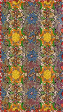 Küçük çiçekteki sevimli çiçek deseni. Birçok kahverengi ve bej soyut çiçekli tropik, pürüzsüz desen. Varicolobrown ve bej rengi raster pürüzsüz çizimler.