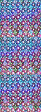 Küçük çiçekteki sevimli çiçek deseni. Mavi ve mor renkte çiçekler.