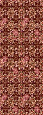 Duvar kâğıdı barok, İspanyol kumaşı. Kahverengi ve kırmızı renklerde altın elementler. Kusursuz raster arka plan. Şık bir grafik desen. Çiçek deseni.