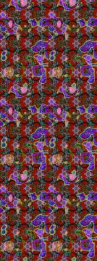 Raster çiçek desenli çiçek deseni, yapraklar, dekoratif elementler, sıçrama, lekeler, el çizimi kontur çizgileri ve Doodle çizim stili, grafik raster çizim çizimi.