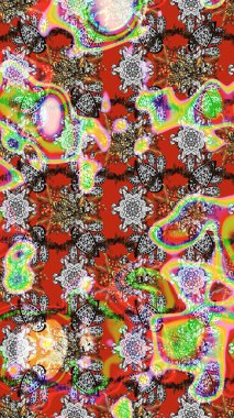 Moda arka planında parlak buketler. Eski usul küçük çiçekli şirin bir eskiz deseni. Raster illüstrasyonu. Kumaş, duvar kâğıdı ve kağıda yazdırmak için gelişen arkaplan.