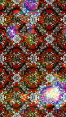 Düz Çiçek Elementleri Tasarımı. Süslü kumaş deseni. Raster illüstrasyonundaki çiçek desenli çizim. Renkli Bahar Teması çizim şablonu.