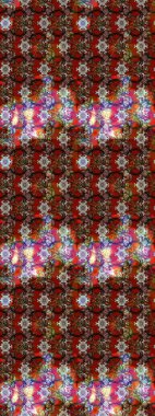 Küçük çiçekli yay deseni çiz. Suluboya tarzında kahverengi ve kırmızı renklerde. Raster illüstrasyonu.