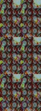 Raster illüstrasyonu. Kırmızı ve kahverengi renklerde. Anti-stres için Raster soyut şablon sayfası.