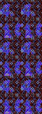 Raster illüstrasyonundaki çiçek desenli çizim. Mor ve mavi renkte çiçekler.