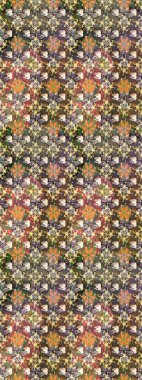 Raster illüstrasyonu. Renkli Bahar Temalı Kusursuz Arkaplan. Şirin çiçek elementleri. Kusursuz desenli, modaya uygun kumaş deseni. Düz Çiçek Elementleri Tasarımı.