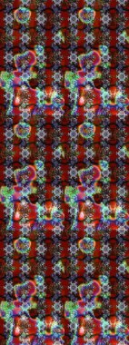 Kırmızı ve kahverengi renklerde. Hint süsü. Çiçek duvar kağıdı. Renkli süs kenarı. Raster illüstrasyonu. Çizim deseni.