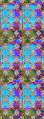 Kusursuz Renksiz Bahar Temalı Kusursuz Arkaplan. Sevimli çiçek raster deseni. Mavi ve gri renkte çiçekler. Düz Çiçek Elementleri Tasarımı.