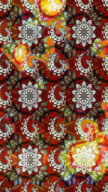 Raster illustration. Raster abstract pattern page for antistress. On brown and neutral colors.