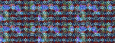 Raster sketch cute flower pattern. Spring summer time. Gentle romantic print. Holidays mood. Flowers on blue and red colors.