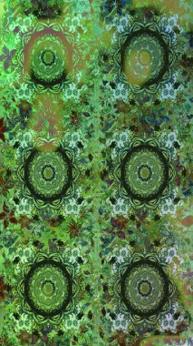 Üzerinde yeşil ve gri renkler olan çiçek desenleri çiz. Suluboya tarzında yeşil ve gri renkte çiçekler.