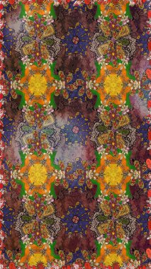 Raster. Güzel suluboya çiçekler, parlak tablolar ilham verici ve gri çiçek desenli arkaplan..