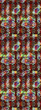 Düz Çiçek Elementleri Tasarımı. Renkli Yaz Temalı eskiz kalıbı. Kahverengi ve gri renkli çiçekler. Sevimli çiçek raster deseni.