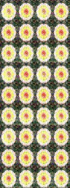 El çizimi. Çiçekler, dallar, bitkiler ve çiçekler. Raster illüstrasyonu. Güzel kumaş deseni.