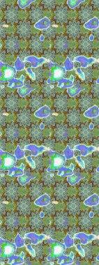 Çok yeşil zarif küçük çiçekler ve yeşil renkli komik böcekler, raster desen, illüstrasyon.