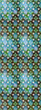 Kabile sanatı boho baskısı, klasik çiçek arkaplanı. Soyut etnik raster kusursuz desen. Arkaplan dokusu, duvar kağıdı, mavi ve yeşil renkli çiçek teması.