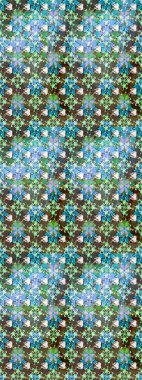 Seamless pattern with cute flowers and leaves on blue and green colors, watercolor floral pattern, tileable for wallpaper, card or fabric. Raster illustration.