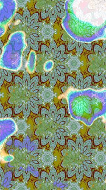 Şirin çiçekler. Raster Moda kumaş deseni. Çizgi çizimi deseni.