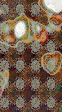 Raster Illustrasyon 'daki Çiçek Deseni' nin son moda çizimi. Düz Çiçek Elementleri Tasarımı. Renkli Yaz Temalı eskiz kalıbı. Kahverengi ve gri renkte çiçekler.