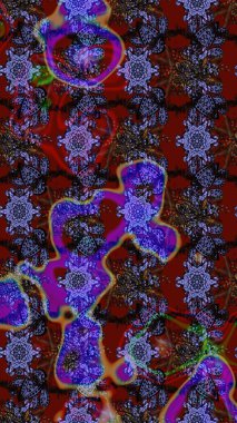 Mor ve kahverengi renkte çiçekler. Raster düz çiçek çizim deseni. Tasarım hediye paketi, tebrik kartları, posterler ve afiş tasarımı.