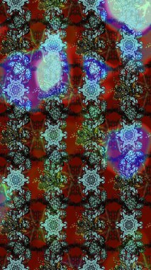 Raster suluboya çiçek deseni, narin çiçekler, mavi ve kahverengi çiçekler, tebrik kartı şablonu. Raster Güzel kumaş deseni.