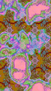 Tekstil, kumaş, kapaklar, duvar kağıtları, baskı, naylon, koleksiyon defteri, örgü, dekupaj için güzel bir eskiz. Küçük pembe ve yeşil renkte güzel bir besin torbası deseni, çiçekler. Millefleurlar.