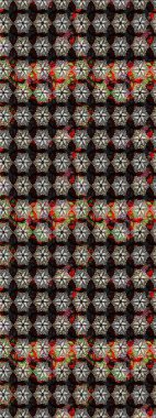 Renkli Bahar Teması eskiz kalıbı. Düz Çiçek Elementleri Tasarımı. Siyah ve gri renkli çiçekler. Sevimli çiçek raster deseni.