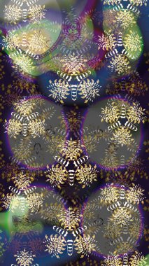 Beautiful fabric pattern. On gray and brown colors. Raster illustration. Seamless Floral Pattern in Raster illustration.