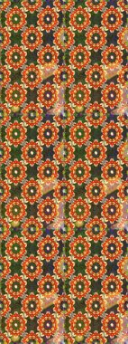 Raster illüstrasyonu. Oriental raster klasik kahverengi, turuncu ve altın desenli. Kusursuz soyut arkaplan.