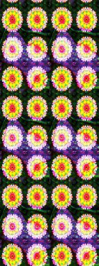 Flat Flower Elements Design. Colour Summer Theme sketch pattern Background. Cute flower raster pattern. Flowers on yellow and gray colors.