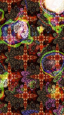 Küçük çiçekteki sevimli çiçek deseni. Bir sürü kahverengi ve siyah soyut çiçekli tropik eskiz deseni. Varisolokahverengi ve siyah raster çizimi.