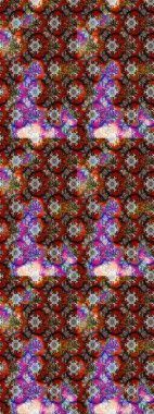 Raster. Kahverengi ve kırmızı renkte güzel çiçekli eskiz deseni, suluboya çiçek deseni, duvar kağıdı, kart veya kumaş için fayanslı.