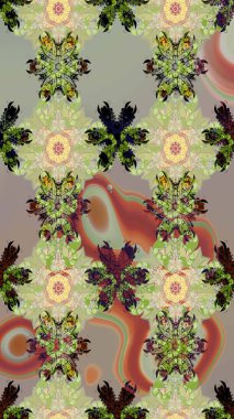 Tekrar eden çiçek arkaplanı, zarif nötr ve bej renkli çiçek duvar kağıdı. Tarafsız ve bej renkler üzerine çiçek desenli çizimler, el yapımı papatyalar, papatyalar..