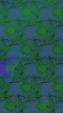 Küçük mavi ve yeşil çiçeklerle oldukça eski bir besin torbası deseni. Tekstil, kumaş, kapaklar, duvar kağıtları, baskı, paket, koleksiyon defteri, örgü, dekupaj için çiçek arkaplanı..