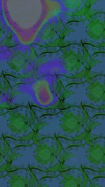 Düz Çiçek Elementleri Tasarımı. Renkli Bahar Teması eskiz kalıbı. Raster..