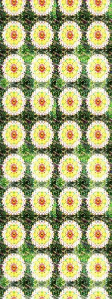 Çiçekli karalama şeklinde Raster çiçek deseni. Yeşil ve sarı renkli çiçekler. Yumuşak, yaz çiçekli arka plan.