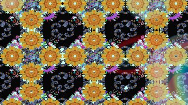 Şirin çiçek elementleri. Renkli Bahar Teması eskiz kalıbı. Taslak desenli, modaya uygun kumaş deseni. Düz Çiçek Elementleri Tasarımı. Raster illüstrasyonu.