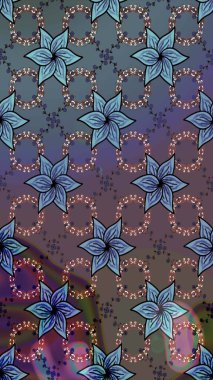 Beautiful fabric pattern. Raster illustration. Cute seamless floral print with spring flowers.