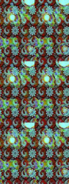 Küçük çiçekteki sevimli çiçek deseni. Raster illüstrasyonu. Mavi ve kahverengi renkte çiçekler.