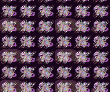 Çiçek tasarımı için inanılmaz bir kolaj cenneti tarzı. Parlak çiçekli kolaj çiçekleri siyaha boyanmış. Çiçekli zambaklar eskiz arka planı.