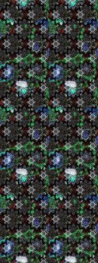 Gentle, spring floral on gray and black colors. Raster illustration. Raster floral pattern in doodle style with flowers.