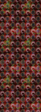 Çiçeksel kahverengi ve siyah eskiz deseni. Klasik taslak çizimi. Raster çiçek izi. Raster Yumuşak kumaş deseni.