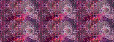 Varicolopurple ve nötr raster pürüzsüz çizim. Küçük çiçekteki sevimli çiçek deseni. Birçok mor ve nötr soyut çiçekli tropikal desensiz desen.