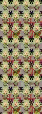 Seamless background pattern. Watercolor, hand drawn. Raster - stock. Flowers of the valley on neutral and gray colors.