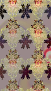 Düz Çiçek Elementleri Tasarımı. Sevimli çiçek raster deseni. Renkli Yaz Temalı eskiz kalıbı. Modaya uygun kumaş deseni.