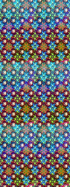 Raster illustration. 3d flowers, sketch. On blue and purple colors.