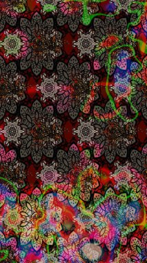 Elle boyanmış suluboya resim çizimleri, çiçekler ve bitkiler. Siyah ve kahverengi renkte çiçekler.