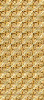 Sarı, nötr ve bej renklerde altın tekrarlayan elementlerle soyut arkaplan. Kusursuz oryantal klasik altın desen.