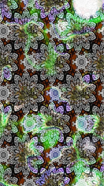 Raster. Güzel suluboya çiçekler, parlak resimler ilham verici ve nötr çiçek desenli eskiz arka planı.